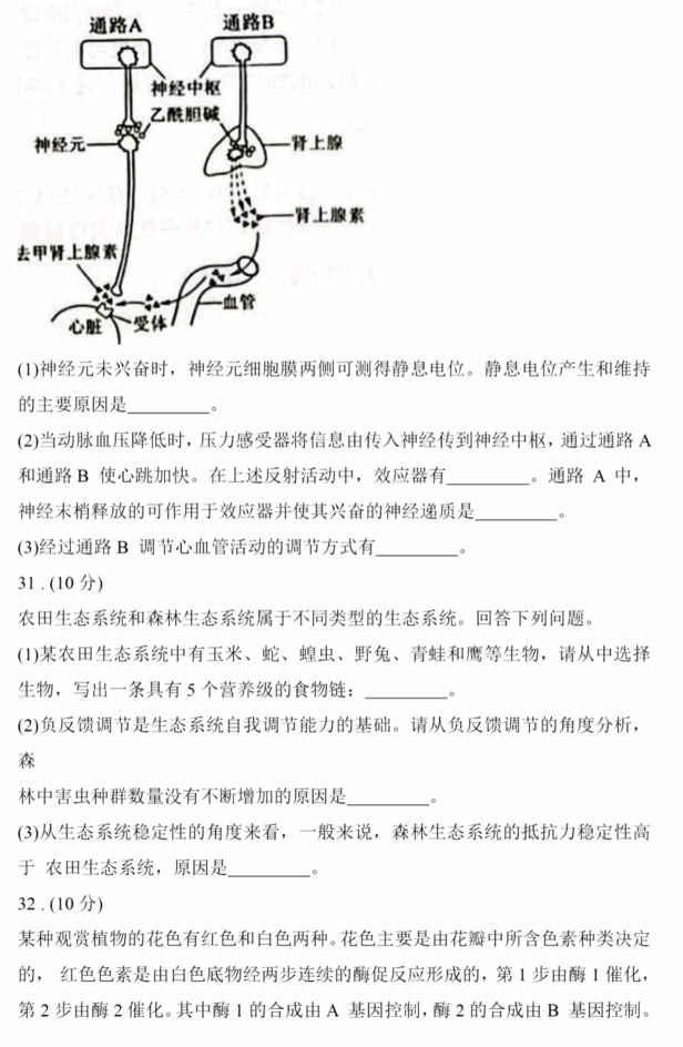 2023年高考全國乙卷理綜試卷真題及答案解析(完整版)