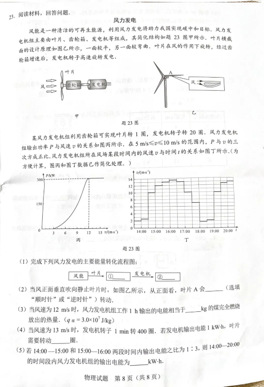 2023年云浮中考物理試卷真題及答案