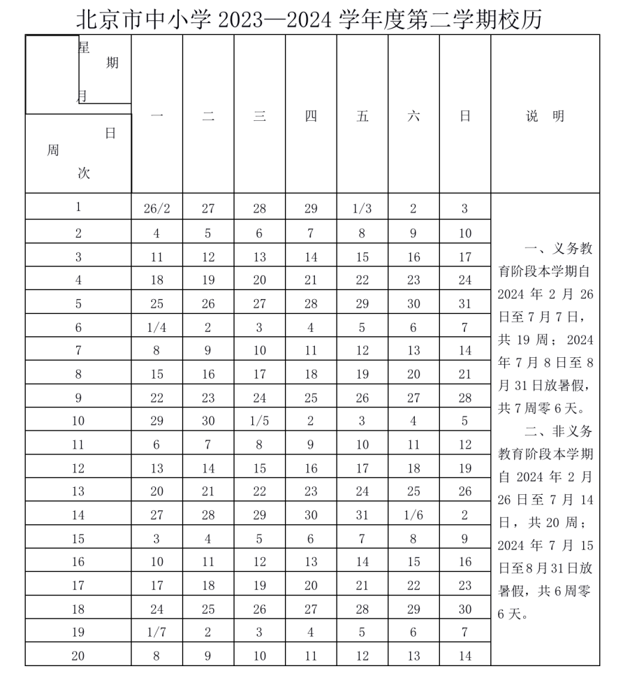 2024年北京中小學(xué)寒假放假時(shí)間表,北京寒假多少天