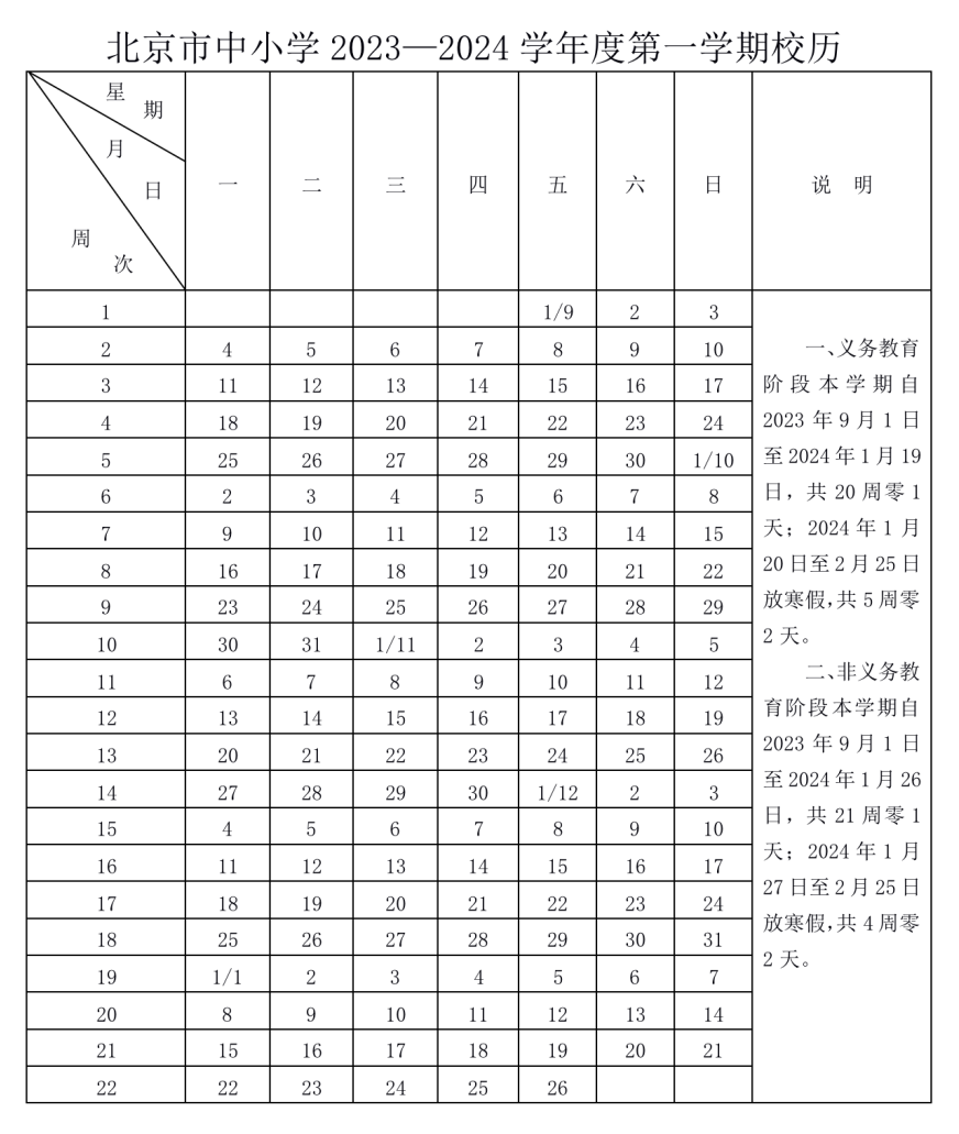 2024年北京中小學(xué)寒假放假時(shí)間表,北京寒假多少天