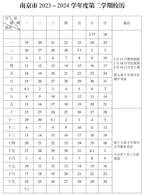 2024年南京中小學寒假放假時間表,南京寒假多少天