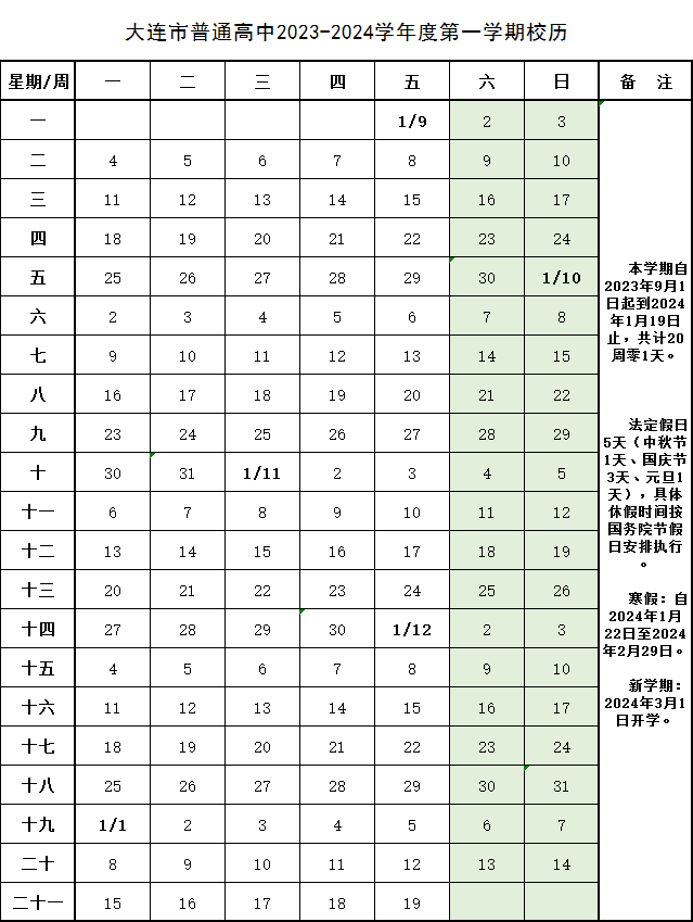 2024年大連中小學(xué)寒假放假時間表,大連寒假多少天