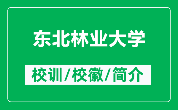 東北林業(yè)大學的校訓和?;帐鞘裁矗ǜ綎|北林業(yè)大學簡介)