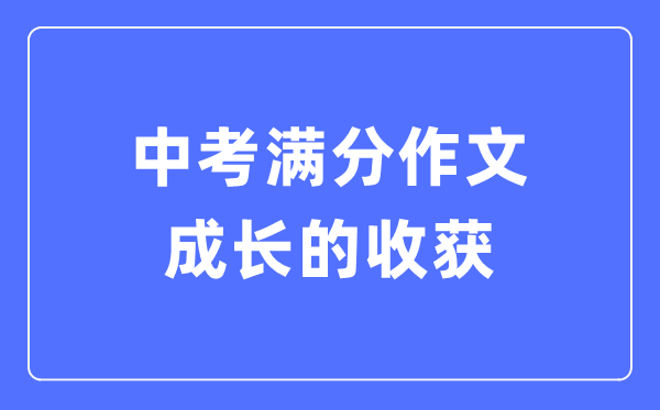 中考滿分作文:成長的收獲