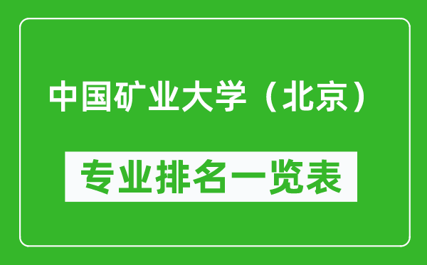 中國礦業(yè)大學(xué)(北京)專業(yè)排名一覽表,中國礦業(yè)大學(xué)(北京)哪些專業(yè)比較好