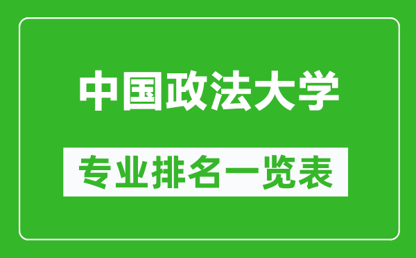 中國政法大學(xué)專業(yè)排名一覽表,中國政法大學(xué)哪些專業(yè)比較好