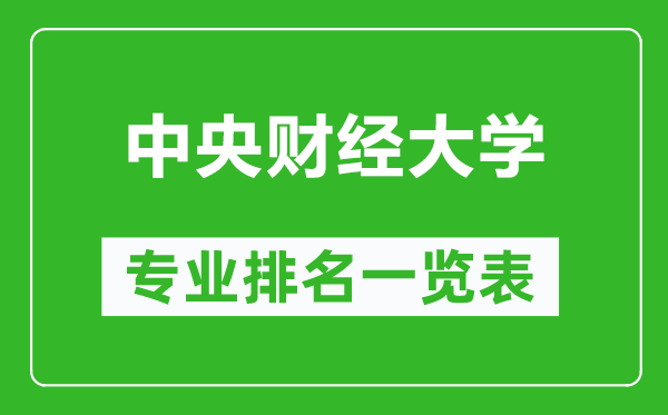 中央財經(jīng)大學專業(yè)排名一覽表,中央財經(jīng)大學哪些專業(yè)比較好