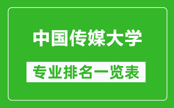 中國(guó)傳媒大學(xué)專業(yè)排名一覽表,中國(guó)傳媒大學(xué)哪些專業(yè)比較好
