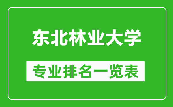東北林業(yè)大學(xué)專業(yè)排名一覽表,東北林業(yè)大學(xué)哪些專業(yè)比較好