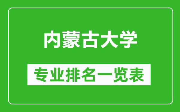 內(nèi)蒙古大學(xué)專業(yè)排名一覽表,內(nèi)蒙古大學(xué)哪些專業(yè)比較好