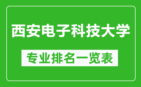 西安電子科技大學專業(yè)排名一覽表,西安電子科技大學哪些專業(yè)比較好
