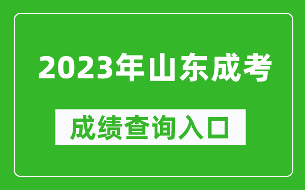 2023年山東成考成績(jī)查詢(xún)?nèi)肟诰W(wǎng)址(https://www.sdzk.cn/)