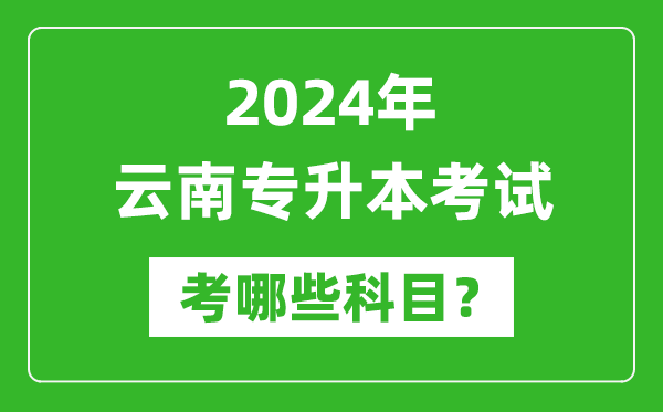2024年云南專升本需要考哪些科目？