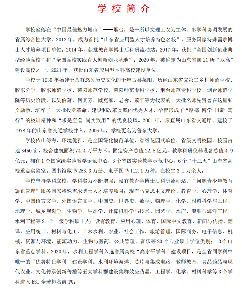 2024年魯東大學(xué)研究生招生簡章及各專業(yè)招生計(jì)劃人數(shù)