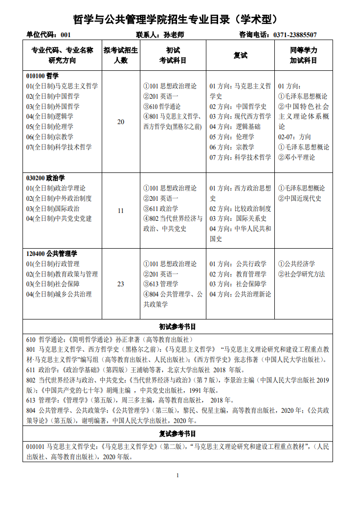 河南大學(xué)2024碩士研究生招生專業(yè)目錄及考試科目