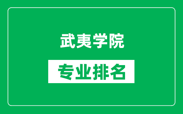 武夷學(xué)院專業(yè)排名一覽表,武夷學(xué)院哪些專業(yè)比較好