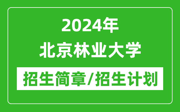 2024年北京林業(yè)大學(xué)研究生招生簡章及各專業(yè)招生計(jì)劃人數(shù)
