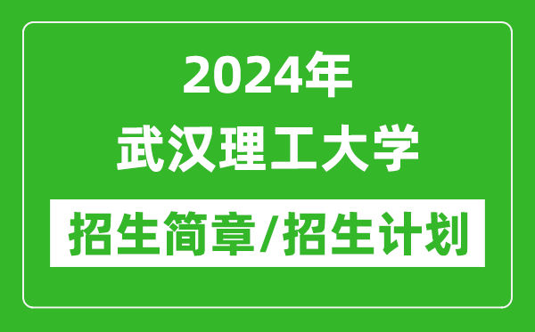 2024年武漢理工大學(xué)研究生招生簡(jiǎn)章及各專業(yè)招生計(jì)劃人數(shù)