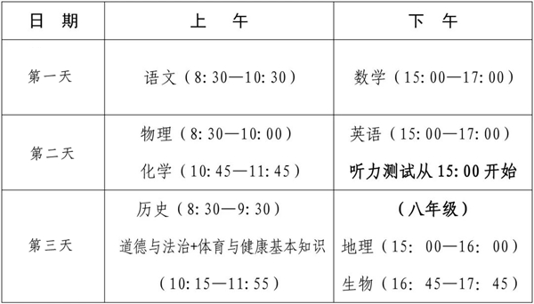 2024年龍巖中考時(shí)間是幾月幾號(hào),具體各科目時(shí)間安排一覽表