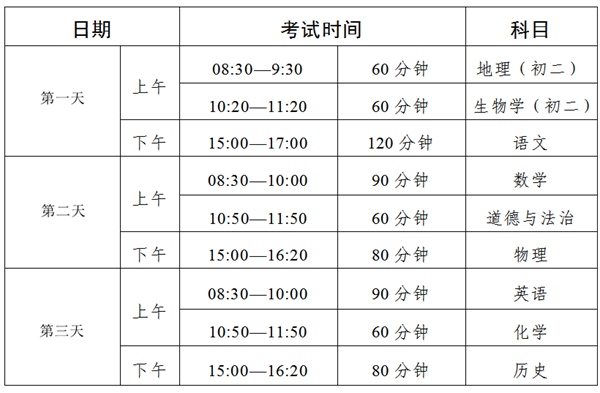 2024年廣州中考時間是幾月幾號,具體各科目時間安排