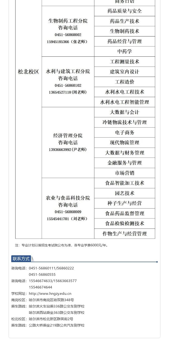 黑龍江農(nóng)業(yè)工程職業(yè)學院單招專業(yè)一覽表