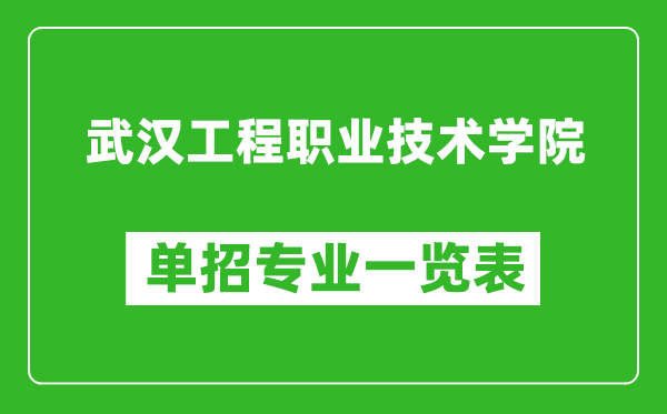武漢工程職業(yè)技術(shù)學(xué)院?jiǎn)握袑I(yè)一覽表