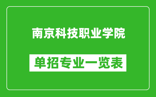 南京科技職業(yè)學(xué)院單招專業(yè)一覽表