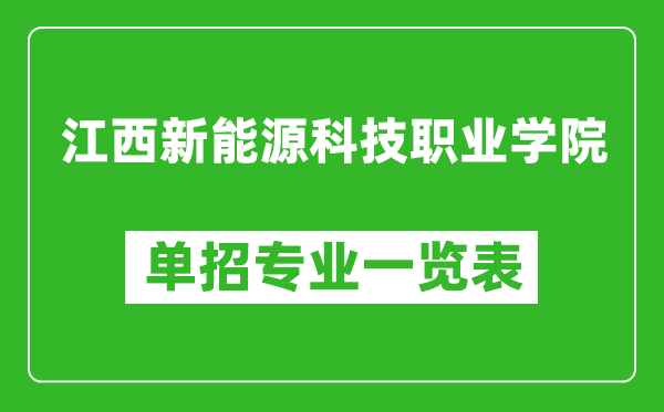 江西新能源科技職業(yè)學院單招專業(yè)一覽表