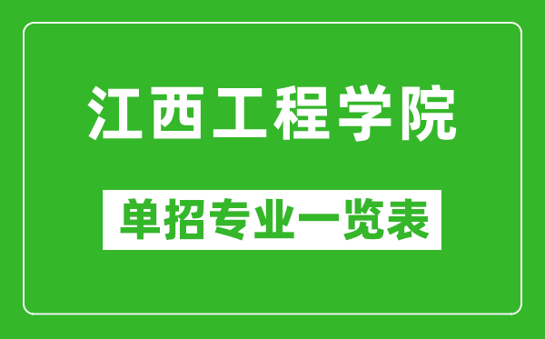 江西工程學(xué)院單招專業(yè)一覽表