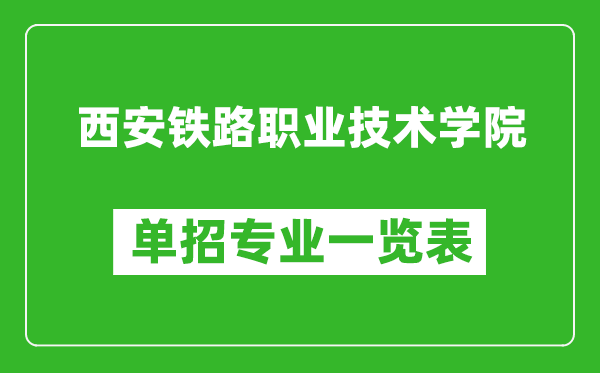 西安鐵路職業(yè)技術(shù)學院單招專業(yè)一覽表