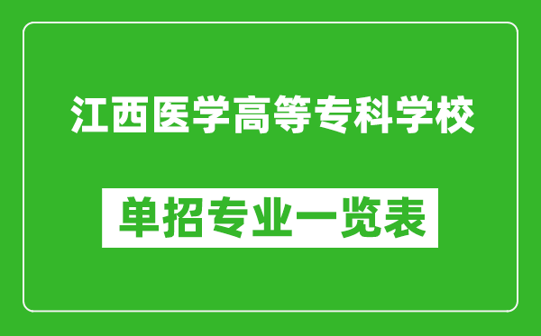 江西醫(yī)學(xué)高等?？茖W(xué)校單招專業(yè)一覽表