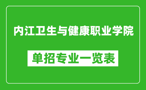 內(nèi)江衛(wèi)生與健康職業(yè)學(xué)院?jiǎn)握袑I(yè)一覽表