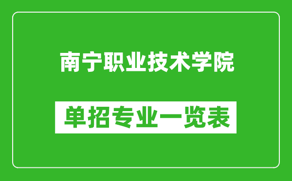 南寧職業(yè)技術(shù)學(xué)院?jiǎn)握袑I(yè)一覽表