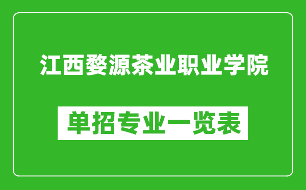 江西婺源茶業(yè)職業(yè)學(xué)院?jiǎn)握袑I(yè)一覽表