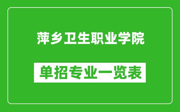 萍鄉(xiāng)衛(wèi)生職業(yè)學(xué)院單招專業(yè)一覽表