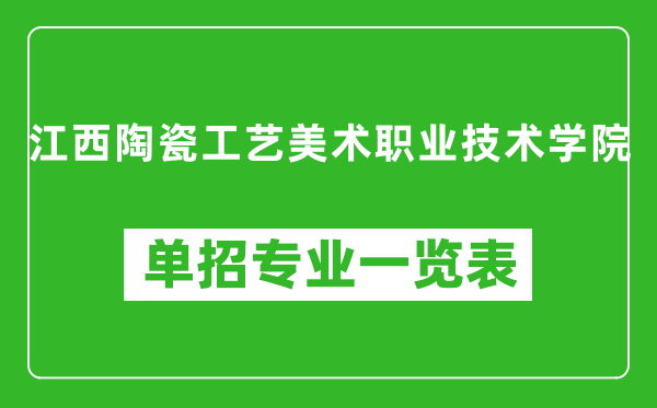 江西陶瓷工藝美術(shù)職業(yè)技術(shù)學(xué)院?jiǎn)握袑I(yè)一覽表