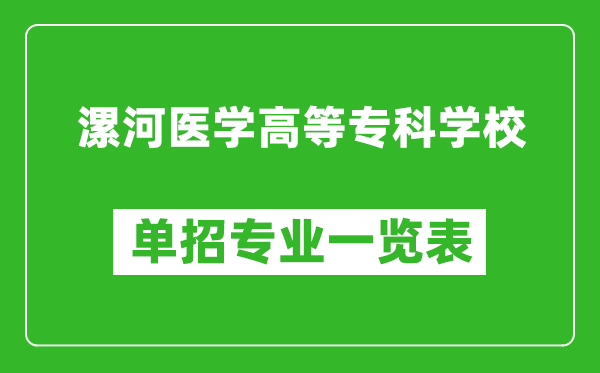 漯河醫(yī)學高等?？茖W校單招專業(yè)一覽表