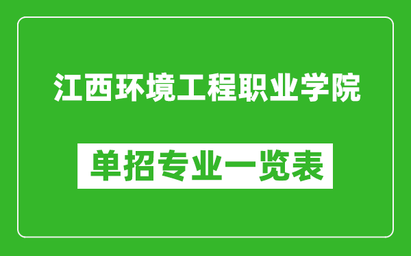 江西環(huán)境工程職業(yè)學(xué)院?jiǎn)握袑I(yè)一覽表
