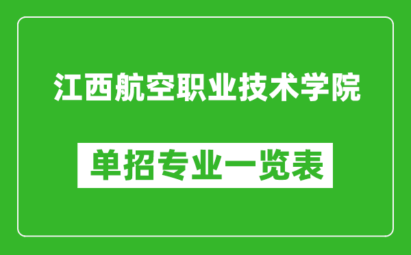 江西航空職業(yè)技術(shù)學(xué)院單招專業(yè)一覽表