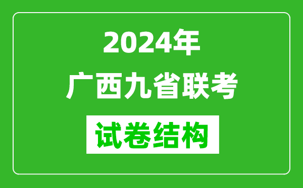 新高考2024年廣西九省聯(lián)考各科試卷結(jié)構(gòu)