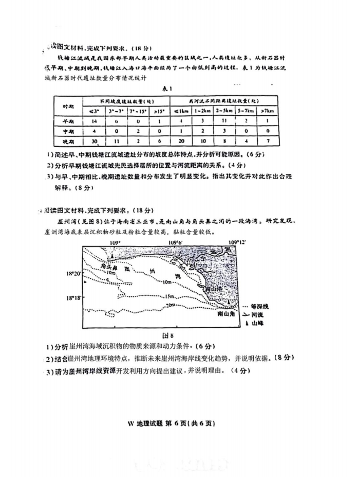 新高考2024七省聯(lián)考安徽地理試卷及答案解析