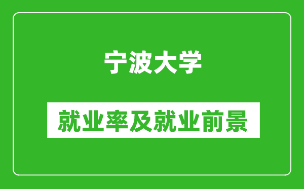 寧波大學(xué)就業(yè)率怎么樣,就業(yè)前景好嗎？