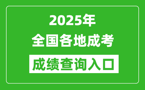 2025年全國(guó)各省市成考成績(jī)查詢?nèi)肟趨R總表