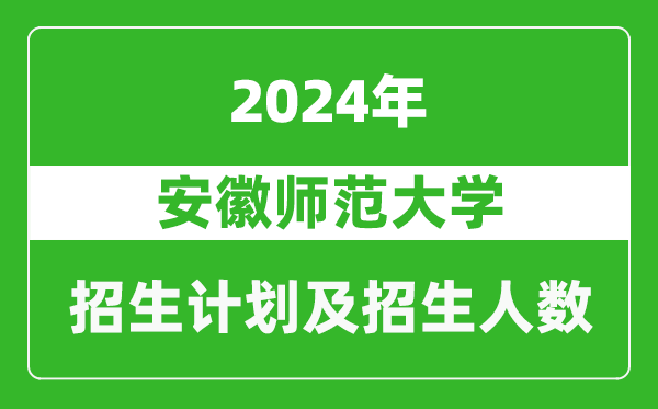 安徽師范大學(xué)2024年在黑龍江的招生計(jì)劃及招生人數(shù)