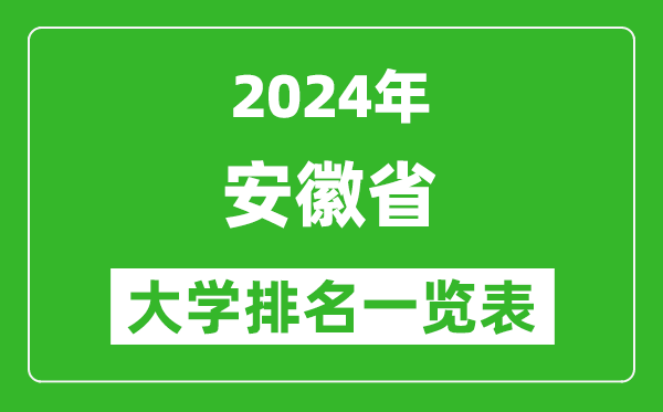 2024年安徽省大學(xué)排名一覽表(121所)