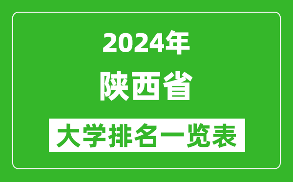 2024年陜西省大學(xué)排名一覽表(98所)