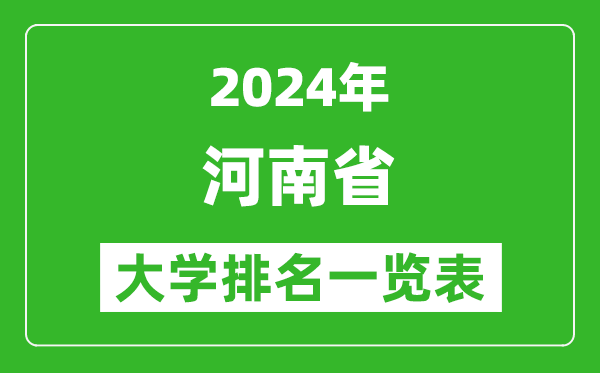 2024年河南省大學(xué)排名一覽表(156所)