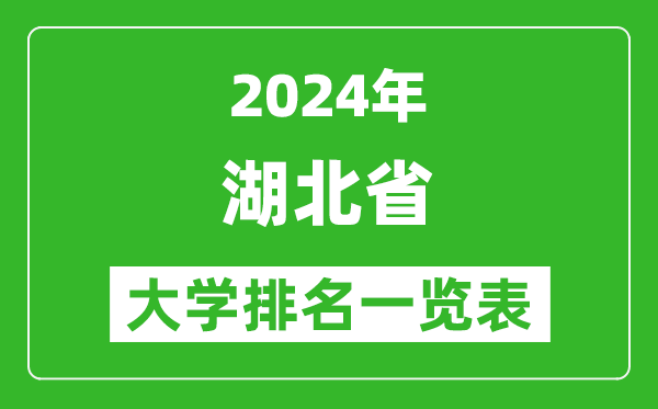 2024年湖北省大學(xué)排名一覽表(130所)