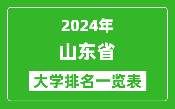 2024年山東省大學(xué)排名一覽表(153所)