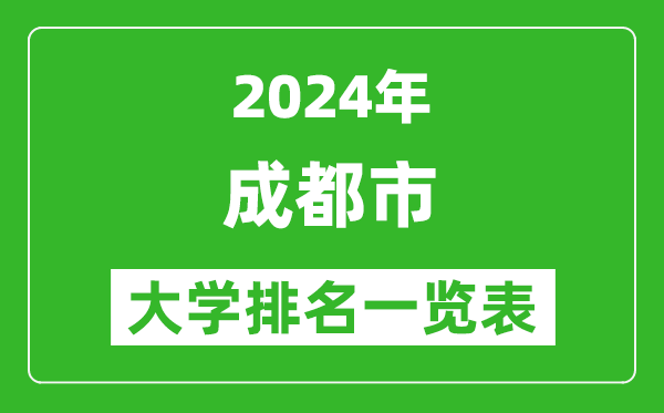 2024年成都市大學(xué)排名一覽表(58所)